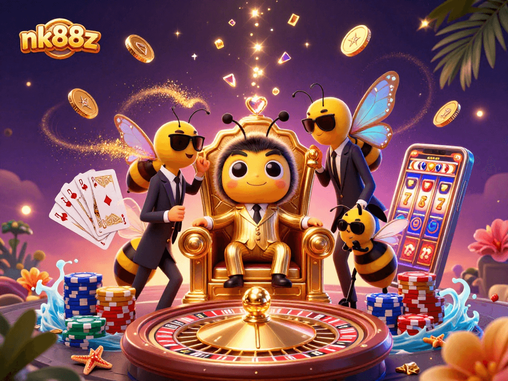 Win big at nk88z with dynamic casino action featuring 3D characters in an exciting game scene.