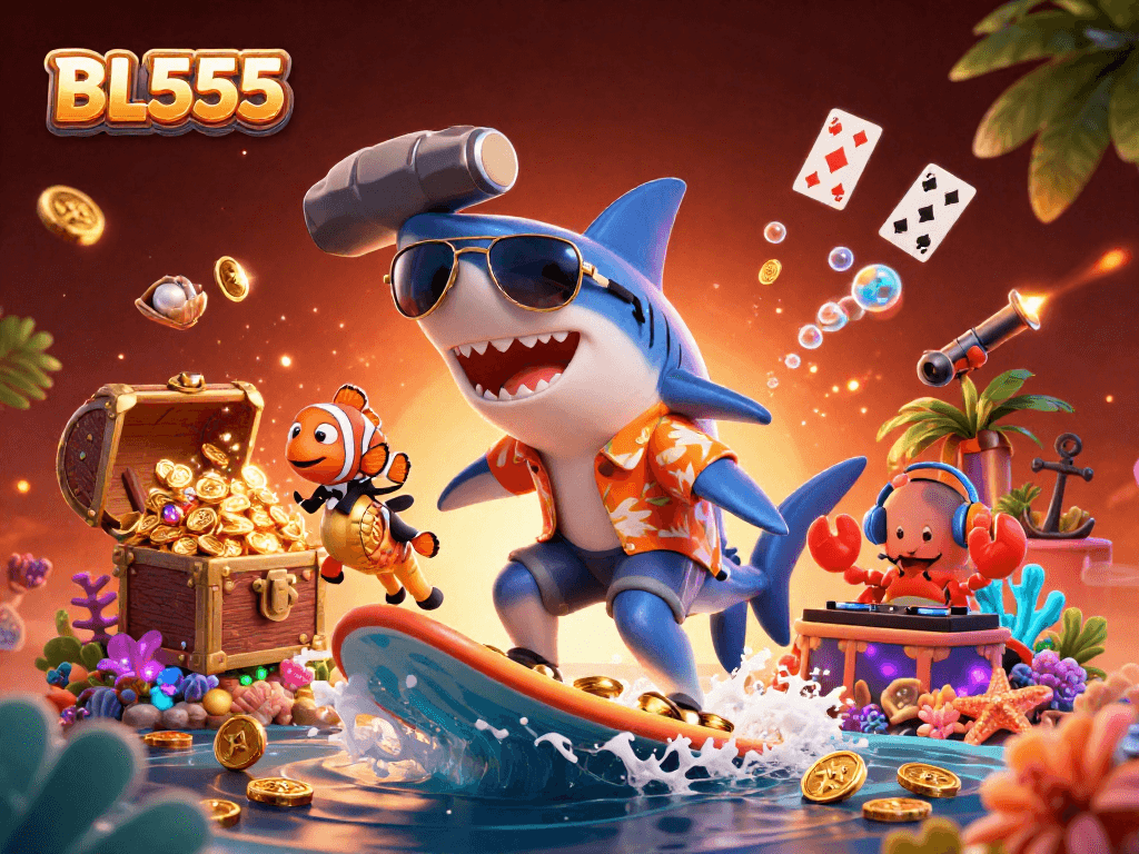 Experience the vibrant and engaging world of BL555 casino gaming with a dynamic underwater scene.