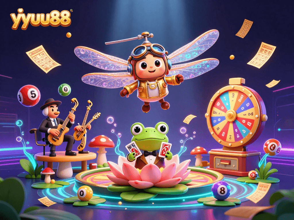 Experience thrilling gameplay at yyuu88 with a vibrant casino scene filled with action and colorful elements.