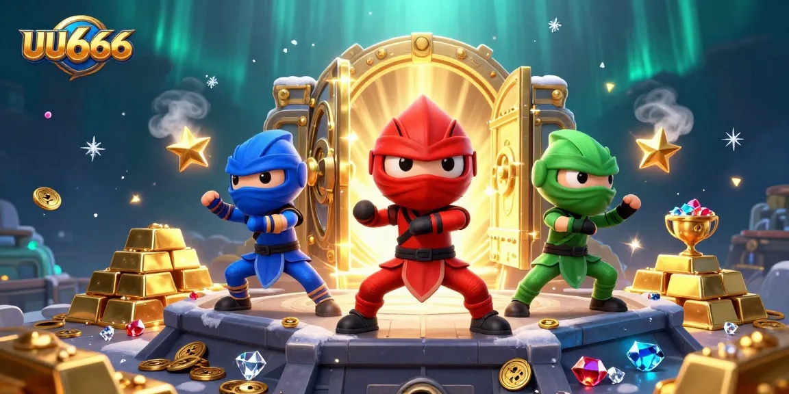 UU666 chameleons engage in martial arts amidst a treasure explosion in a vibrant casino scene