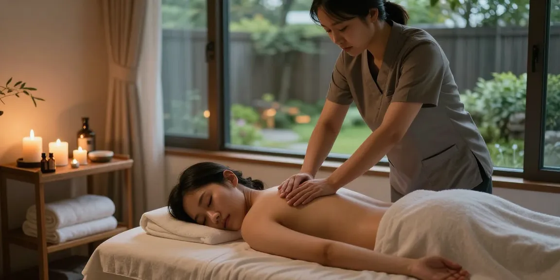 Serene 서울출장안마 experience in a soothing massage therapy room with calming ambiance.