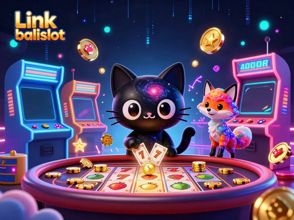 Engage in thrilling gameplay with Link balislot at a cosmic casino featuring vibrant characters and dynamic elements.