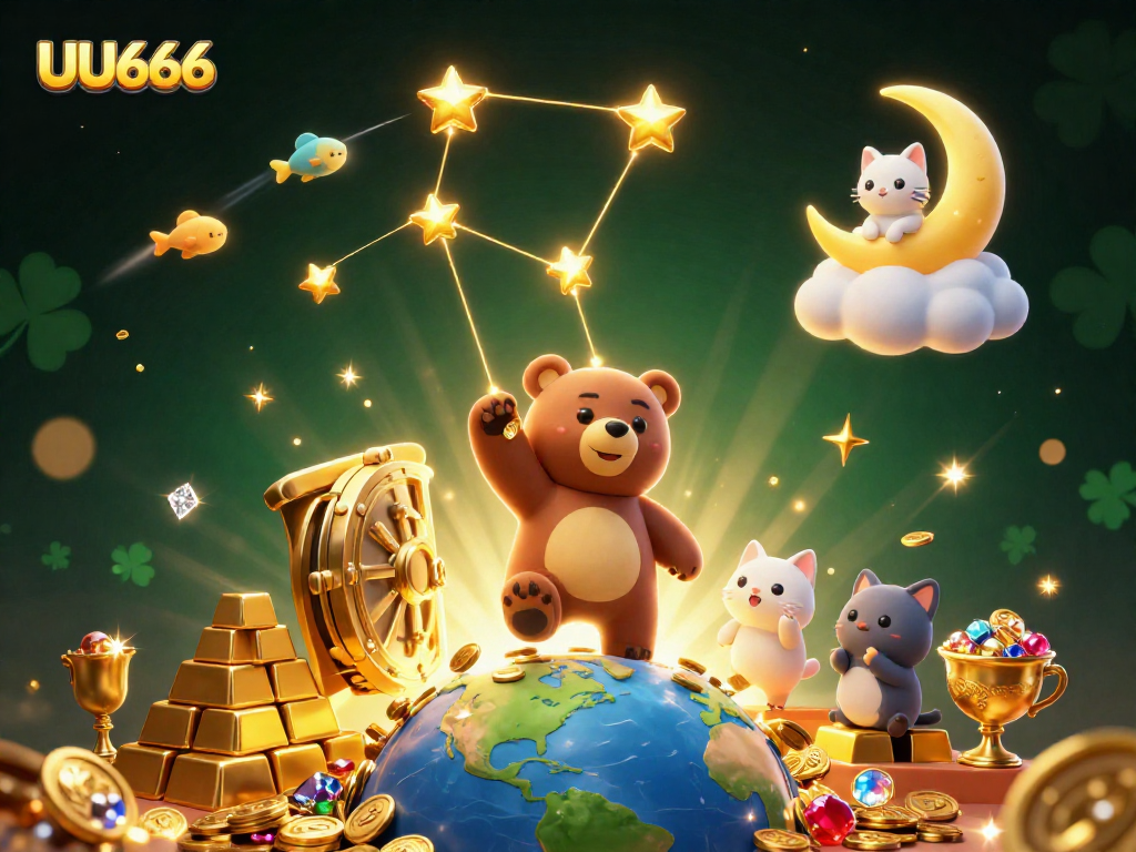 Experience winning moments at UU666 with gold coins and treasures in a vibrant casino scene.